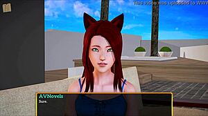 Amateur PC gameplay with a redhead beauty