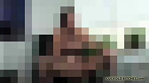 wife and bull make old cuckold clean up after bdsm