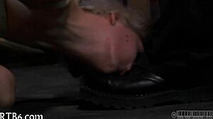 girl gets tossed up and punished in the garage – oh man!