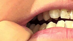 fifi foxx casually munches gummy bears in close-up mouth vore