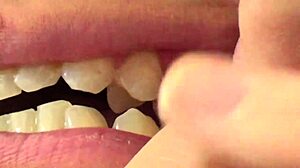 fifi foxx casually munches gummy bears in close-up mouth vore