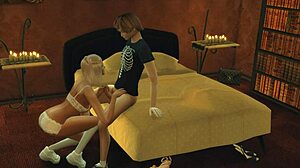 Young blonde gets punished for treason in Sims 4 Halloween