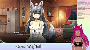 Vtuber Lewdneko plays Wolf Tails with big tits 😏