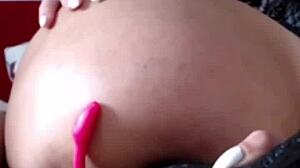 Creampie scene with lots of fluid