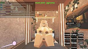 roblox game features blonde with big tits in various sexual positions