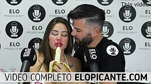 sara blonde sucks banana with creamy delight