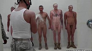 gay military hazing in the shower leads to fucking