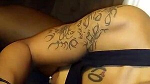 Hood thot receives sloppy facial with cum in mouth.