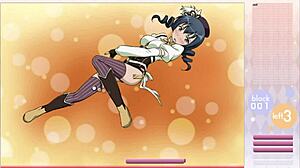 makishima saori strips during arkanoid gameplay