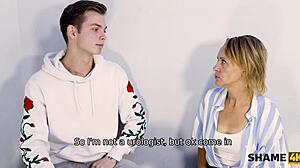 why is the blonde mature turned on seeing her patient naked?