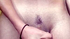 I masturbate my shaved cock in the shower