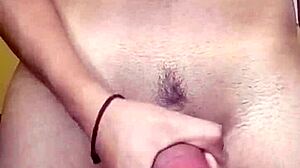 I masturbate my shaved cock in the shower