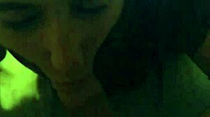 Haley Anthony gives a rough and intense blowjob