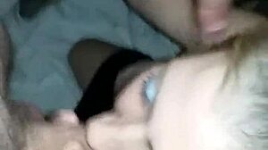 Heather Gets Her Mouth Full Of Cum While Sucking Cock Intensely