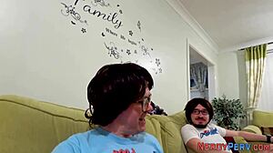 first time newbie sucks british dork's cock with facial