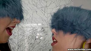 Masked Girls Combine Lesbian Kisses With Nacho's Big Cock Penetrations