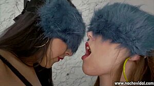 Masked Girls Combine Lesbian Kisses With Nacho's Big Cock Penetrations