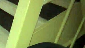 Wild threesome with freaky sex in a public hallway