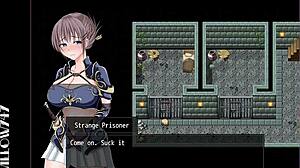 Experience the seductive world of H-RPG with Tina, the fiery red-haired warrior of the Scarlet Prison