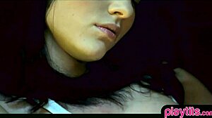 Gorgeous Brunette Teen Masturbates Solo at Home in Petite Style