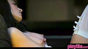 Gorgeous Brunette Teen Masturbates Solo at Home in Petite Style