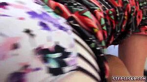 Young redhead gets glasses and tits in hardcore classroom threesome