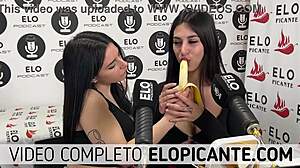 Mielcita And Almendra Suck Banana With Cream Suggestively