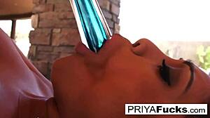 Busty Milf Goddess Priya Plays With Giant Glass Toy!