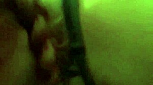 milf gives voyeur blowjob to redhead with music