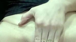 Bold fingering of shaved pussy in masturbation punishment scene