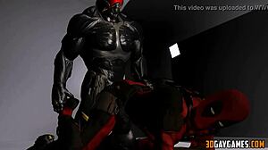 Gay Deadpool-action i vill sex-samling
