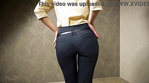 くそ、ここのアジア人の完璧な尻をタイトな作業ズボンでチェック