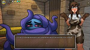 Mungere la cowgirl furry di Minecraft con tette enormi in Hornycraft ep 3