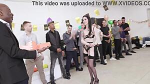 Má divoká narozeninová párty s Annou De Ville, 15 na 1 DAP, extrémní hluboké hrdlo a spermie všude!