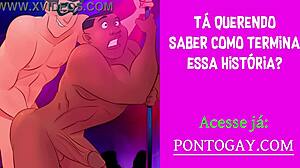 Dobro opremljena gejska mačka sesa in daje rit na zabavi