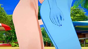 tip norocos creampie pe undyne pe plajă în scenă fierbinte undertale