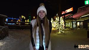 Блондинка Кинуски получает жесткий трах во все тугие дырочки