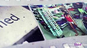 Młoda 18+ Jane Rogers karana przez czarnego ochroniarza z centrum po kradzieży