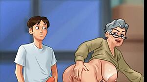 Femme âgée séduit jeune homme pour une baise dans la réserve de l'hôpital