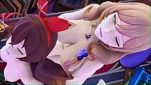 Lisa kongkek Amber kuat dalam adegan bunyi Futa Genshin Impact