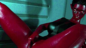 Repórter alienígena peituda em hentai se sente sozinha e se masturba na viagem de trabalho