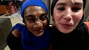 Biela šlapka a ja cucáme kurce v hidžáboch pre výstrely