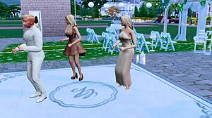 Вау, молодая жена 18+ изменяет футанари госпоже глубоким горлом и аналом! Ее кукольд муж подсматривает за этой дикой симс 4 хентай в стиле США комикса!