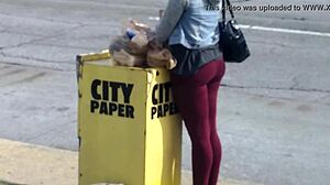 Wanita Hitam Single Ketahuan di Bus Setelah Belanja