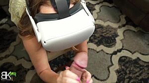 Madrasta enganada em foda bruta por enteado gamer VR sorrateiro